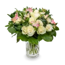 Kytice růží s alstromérií